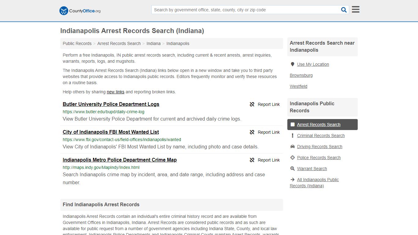 Arrest Records Search - Indianapolis, IN (Arrests & Mugshots)