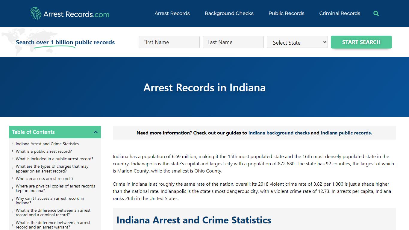 Arrest Records in Indiana