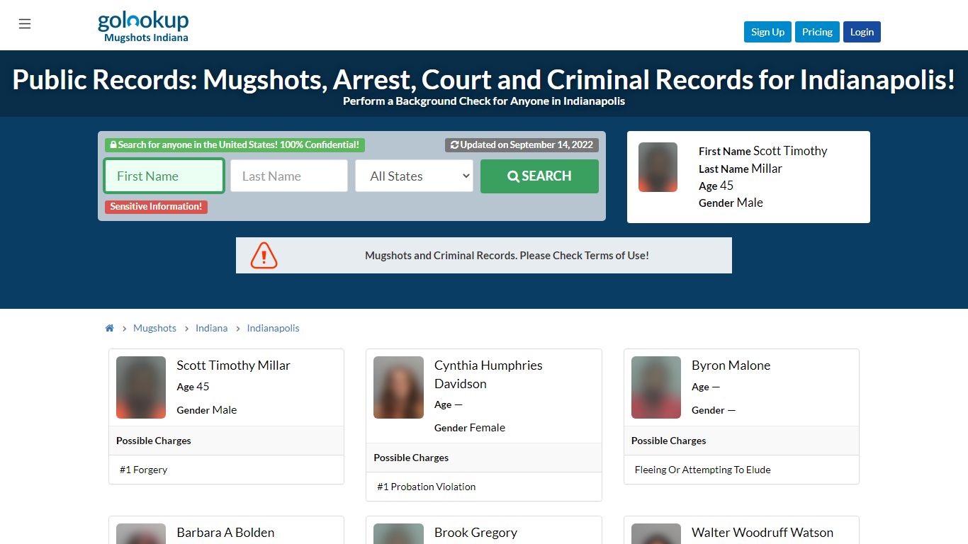 Mugshots Indianapolis, Arrest Records Indianapolis - GoLookUp