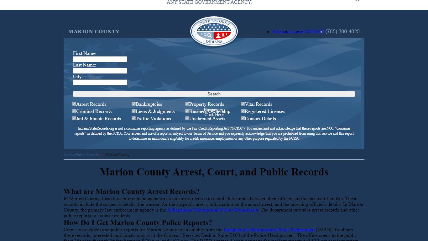 Marion County Arrest, Court, and Public Records